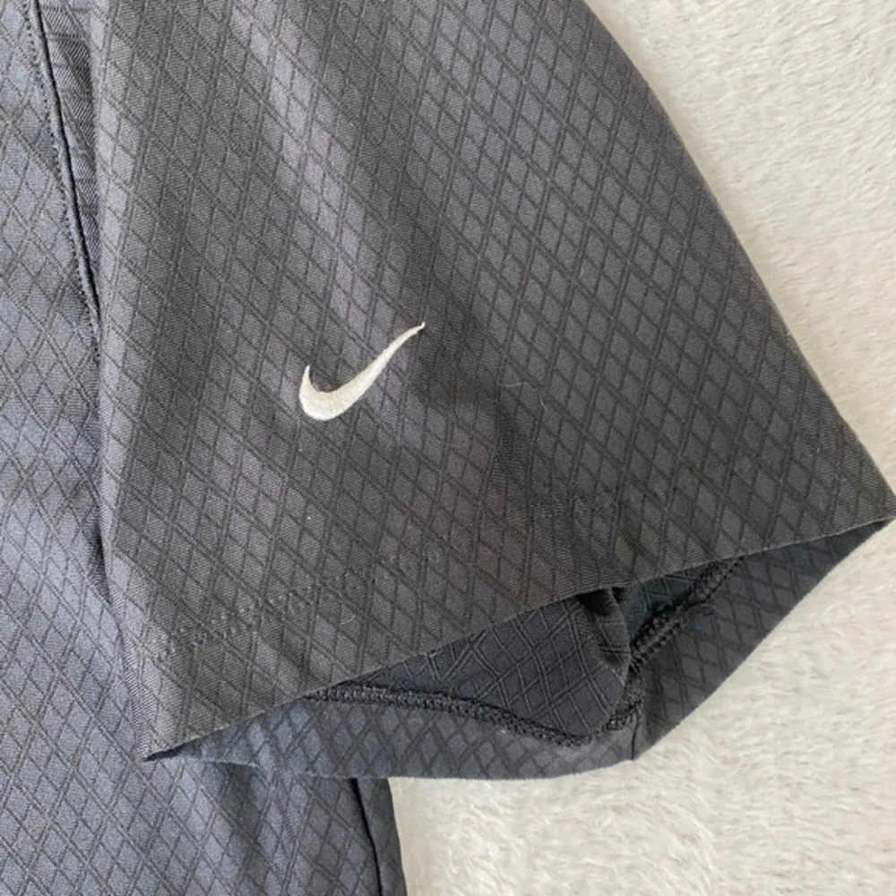 Nike Dry Fit Golf Polo Shirt Men XL Black Diamond Texture Geometric Activewear‎